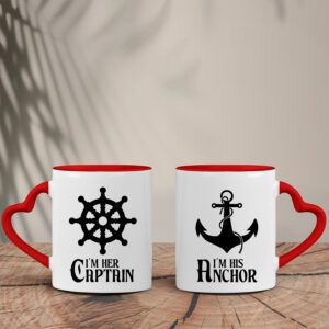 Σετ Κούπες Καρδιά | Her Captain / His Anchor