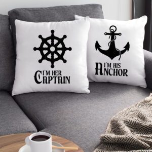 Σετ Μαξιλάρια | Her Captain - His Anchor