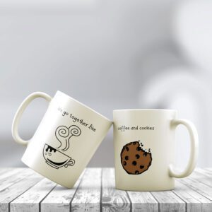 Σετ Λευκές Κούπες | Coffee & Cookies