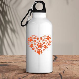 Μεταλλικό μπουκάλι αλουμινίου 600 ml | Paw heart