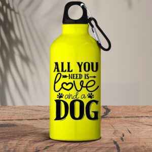 Μεταλλικό μπουκάλι αλουμινίου 600 ml | All you need is love and a dog