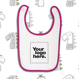 Παιδική Σαλιάρα (Άσπρο / Γκρι) – Bib_Pink_Custom | Teesney