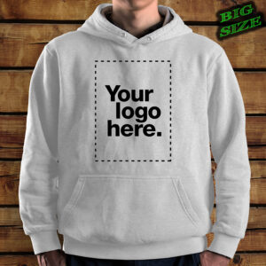Big Size Unisex Φούτερ Σταχτί – Big Size Hoodie_Ash_Custom | Teesney