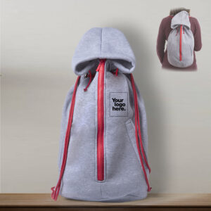Τσάντα Hoodie (Γκρι / Μαύρο) – Hoodie Bag_Red_Custom | Teesney