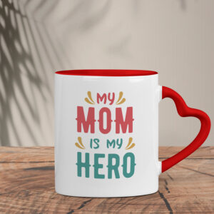 Δίχρωμη Κούπα Καρδιά | My Mom is my Hero