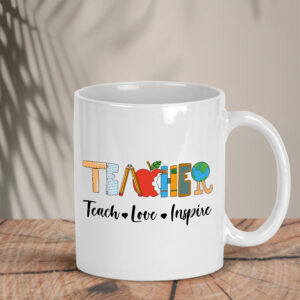 Λευκή κούπα | Teacher teach-love-inspire