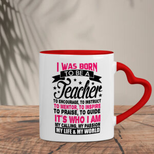 Δίχρωμη Κούπα Καρδιά | I was born to be a teacher