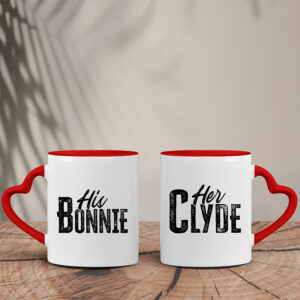 Σετ Κούπες Καρδιά | His Bonnie - Her Clyde