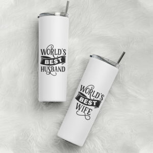 Σετ Tumbler θερμός για Ζευγάρια | World's best Husband - Wife