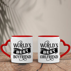 Σετ Κούπες Καρδιά | World's best Boyfriend - Girlfriend