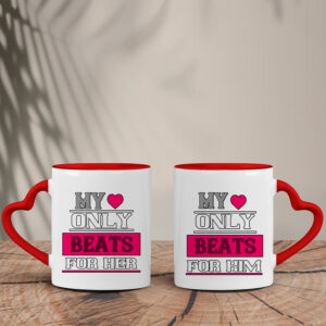 Σετ Κούπες Καρδιά | My heart only beats for him/her