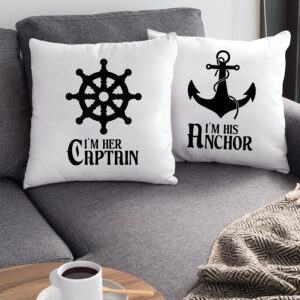 Σετ Μαξιλάρια | Her Captain - His Anchor