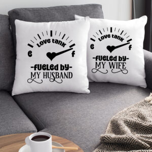 Σετ Μαξιλάρια | Love Tank Fueled by my Husband - Wife