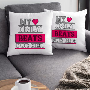 Σετ Μαξιλάρια | My heart only beats for him -her