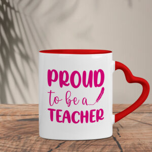 Δίχρωμη Κούπα Καρδιά | Proud to be a teacher