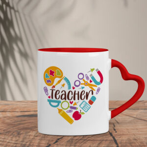 Δίχρωμη Κούπα Καρδιά | Teacher