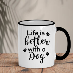 Δίχρωμη Κούπα | Life is better with a dog