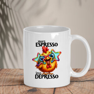 Λευκή Κούπα | More espresso Less depresso