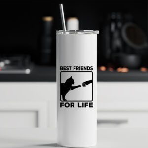Ποτήρι θερμός μεταλλικό με καλαμάκι | Best friends for life