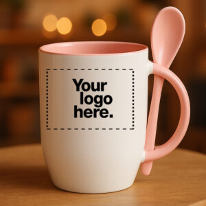 Κούπα με Κουταλάκι | Εκτύπωσε το δικό σου | Ροζ