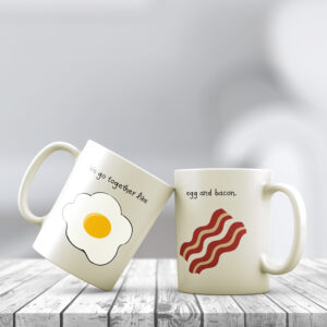 Σετ Λευκές Κούπες | Egg & Bacon