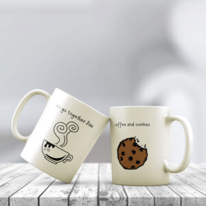 Σετ Λευκές Κούπες | Coffee & Cookies