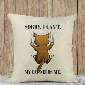 Μαξιλάρι Λινό | My cat needs me