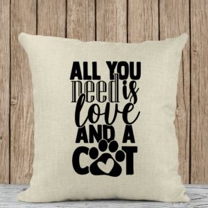 Μαξιλάρι Λινό | All you need is love and a cat