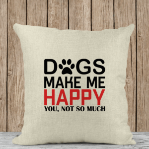 Μαξιλάρι Λινό | Dogs make me happy