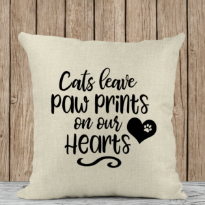 Μαξιλάρι Λινό | Cats leave paw prints on our hearts
