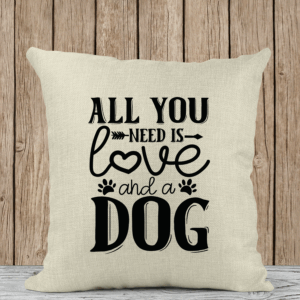 Μαξιλάρι Λινό | All you need is love and a dog