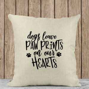 Μαξιλάρι Λινό | Dogs leave paw prints on our hearts