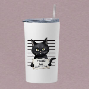 Τumbler θερμός 360ml | Bad cattitude