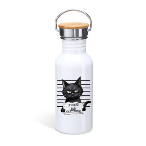 Μπουκάλι με καπάκι μπαμπού | Bad cattitude