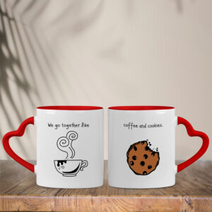 Σετ Κούπες Καρδιά | Coffee & Cookies