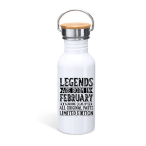 Μπουκάλι με καπάκι μπαμπού 650ml | Legends are born in February