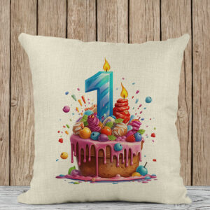 Μαξιλάρι Λινό | Happy Birthday 1 year