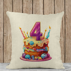 Μαξιλάρι Λινό | Happy Birthday 4 years