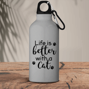 Μεταλλικό μπουκάλι θερμό 600 ml | Life is better with a cat