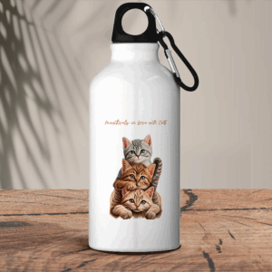 Μεταλλικό μπουκάλι θερμό αλουμινίου 600 ml | Pawsitively in love with cats