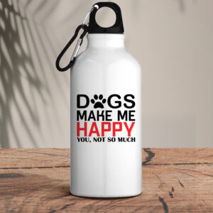 Μεταλλικό μπουκάλι θερμό αλουμινίου 600 ml | Dogs make me happy