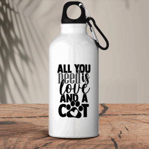 Μεταλλικό μπουκάλι θερμό 600 ml | All you need is love and a cat