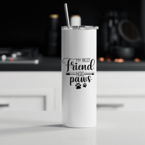 Ποτήρι θερμός μεταλλικό με καλαμάκι | My best friend has paws