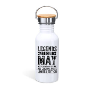 Μπουκάλι με καπάκι μπαμπού 650ml | Legends are born in May