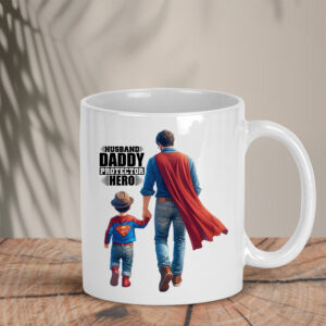 Λευκή κούπα |  Husband Daddy Hero