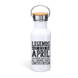 Μπουκάλι με καπάκι μπαμπού 650ml | Legends are born in April