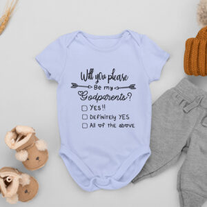 Βρεφικό Φορμάκι ροζ | Will you please be my Godparents?